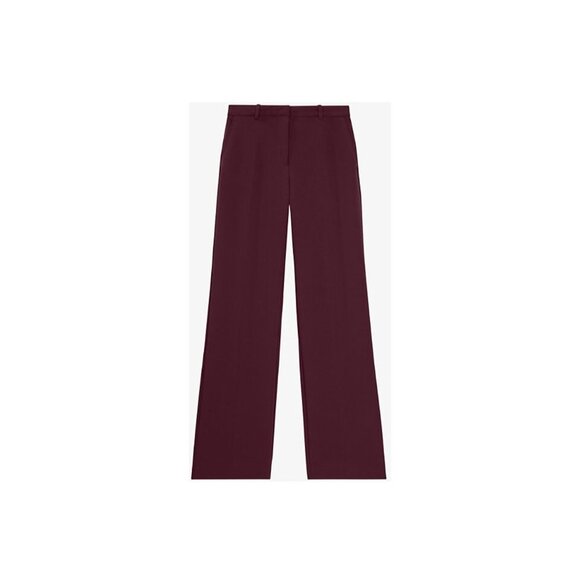 The Kooples Womens Burgundy Tailored Pants Trouser Straight Leg Career - Picture 13 of 16